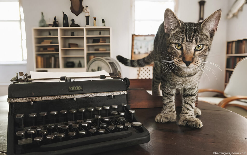 Un gatto polidattile nell'Ernest Hemingway Home and Museum, a Key West, in Florida